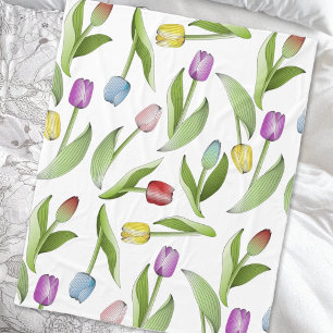 Moderne farbenfrohe Tulip Fleecedecke