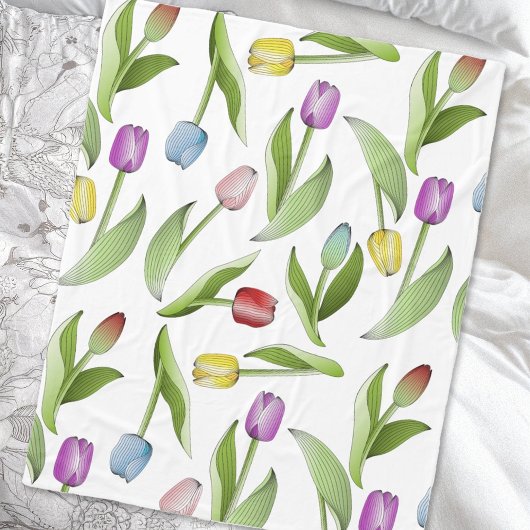 Moderne farbenfrohe Tulip Fleecedecke
