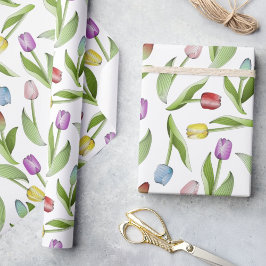 Moderne farbenfrohe Tulip Geschenkpapier