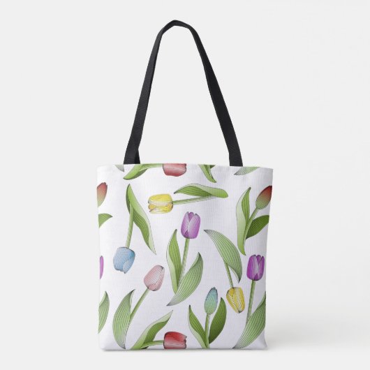 Moderne farbenfrohe Tulip Tasche (Rückseite)