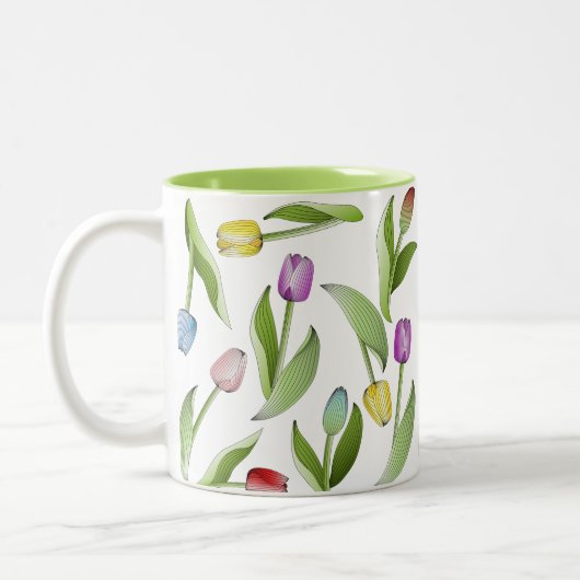 Moderne farbenfrohe Tulip Zweifarbige Tasse (Links)