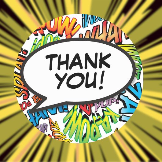 Moderne farbenfrohe Typografie Danke, dass Sie Red Runder Aufkleber