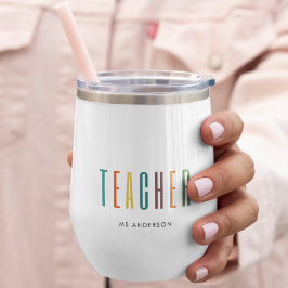 Moderne farbenfrohe Typografie Lehrername