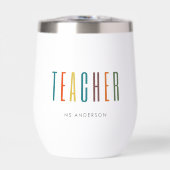 Moderne farbenfrohe Typografie Lehrername (Vorderseite)