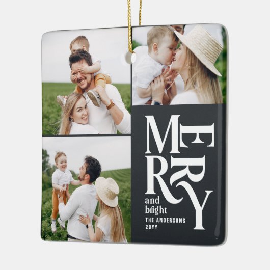 Moderne, farbenfrohe Typografie mit mehreren Fotos Keramikornament (Links)