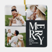 Moderne, farbenfrohe Typografie mit mehreren Fotos Keramikornament (Vorderseite)