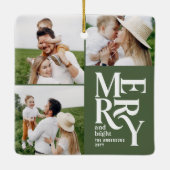 Moderne, farbenfrohe Typografie mit mehreren Fotos Keramikornament (Rückseite)