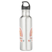 Moderne farbenfrohe Typografie Regenbogenlehrer Edelstahlflasche (Rückseite)