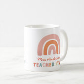 Moderne farbenfrohe Typografie Regenbogenlehrer mu Kaffeetasse (VorderseiteRechts)