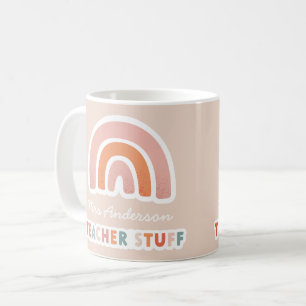 Moderne farbenfrohe Typografie Regenbogenlehrer mu Kaffeetasse