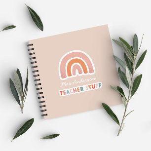 Moderne farbenfrohe Typografie Regenbogenlehrer Notizblock