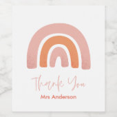 Moderne farbenfrohe Typografie Regenbogenlehrer Weinetikett (Einzelnes Label)