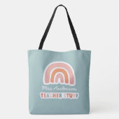 Moderne farbenfrohe Typografie-Regenbogenlehrerin  Tasche (Rückseite)