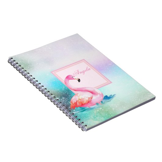 Moderne, farbenfrohe und ansprechende Flamingos Notizblock (Rechte Seite)