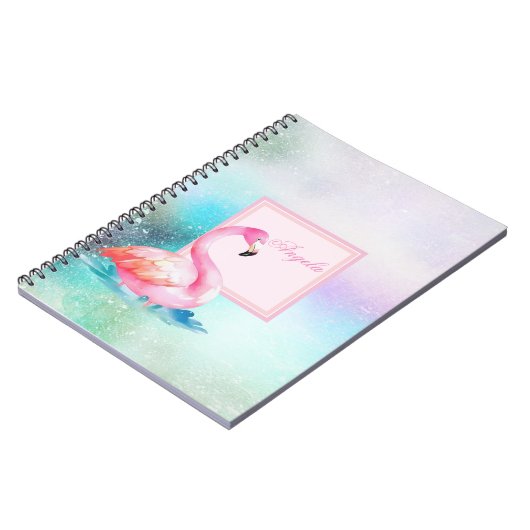 Moderne, farbenfrohe und ansprechende Flamingos Notizblock (Linke Seite)