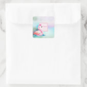 Moderne, farbenfrohe und ansprechende Flamingos Quadratischer Aufkleber (Tasche)