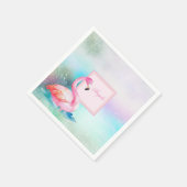 Moderne, farbenfrohe und ansprechende Flamingos Serviette (Ecke)