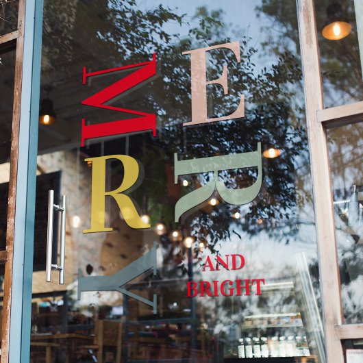 Moderne farbenfrohe und helle Ferien Fensteraufkleber