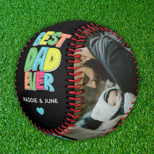 Moderne farbenfrohe Vatertag Bester Vater je Fotos Baseball