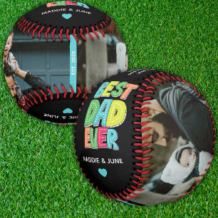 Moderne farbenfrohe Vatertag Bester Vater je Fotos Baseball