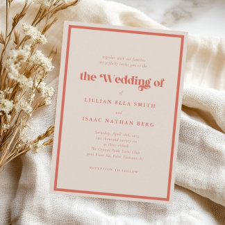 Moderne farbenfrohe Verona Hochzeit Einladung