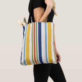 Moderne farbenfrohe vertikale Streifenmuster Tasche