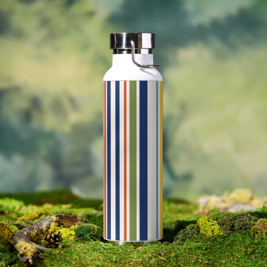 Moderne farbenfrohe vertikale Streifenmuster Trinkflasche (Außenbereich)