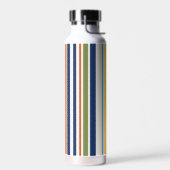 Moderne farbenfrohe vertikale Streifenmuster Trinkflasche (Links)