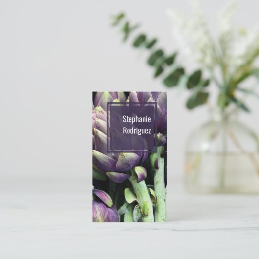 Moderne, farbenfrohe Visitenkarte für Lebensmittel (Stehend Vorderseite)