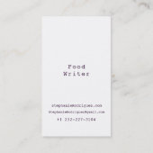 Moderne, farbenfrohe Visitenkarte für Lebensmittel (Rückseite)