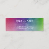 Moderne, farbenfrohe Vorlage Beruflich Mini Visitenkarte (Rückseite)