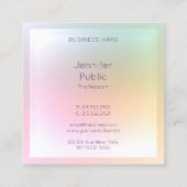 Moderne farbenfrohe Vorlage Elegante Handschrift Quadratische Visitenkarte (Rückseite)