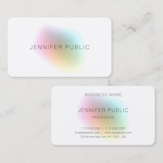 Moderne, farbenfrohe Vorlage Elegante Seide beende Visitenkarte (Vorne/Hinten)