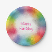 Moderne farbenfrohe Vorlage Happy Birthday Pappteller (Vorderseite)