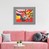 Moderne, farbenfrohe Wasserfarbe abstrakte Herzklo Leinwanddruck (Insitu (Wohnzimmer))