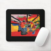 Moderne, farbenfrohe Wasserfarbe abstrakte Herzmou Mousepad (Mit Mouse)