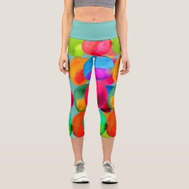 Moderne, farbenfrohe Wasserfarbe künstlerische, fa Capri Leggings