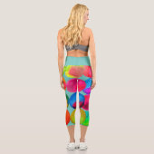 Moderne, farbenfrohe Wasserfarbe künstlerische, fa Capri Leggings (Rückseite)