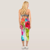Moderne, farbenfrohe Wasserfarbe künstlerische, fa Capri Leggings (Rückseite)