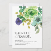 Moderne farbenfrohe Wasserfarben Blumenstrauß Save The Date (Vorderseite)