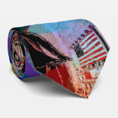 Moderne farbenfrohe Watercolor Wall Street Krawatt Krawatte (Gerollt)