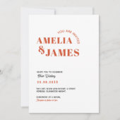 Moderne, farbenfrohe Wavy Funky Retro Wedding Einladung (Vorderseite)