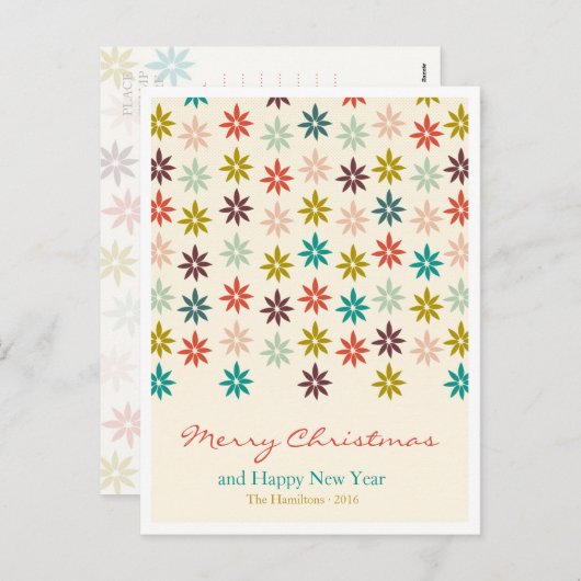 Moderne farbenfrohe Weihnachten (Vorne/Hinten)