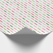 Moderne farbenfrohe Weihnachten Grün und Rot Strei Geschenkpapier (Ecke)