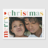 Moderne farbenfrohe Weihnachts-Foto Magnet-Karte Magnetkarte (Vorderseite)