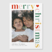 Moderne farbenfrohe Weihnachts-Foto Magnet-Karte Magnetkarte (Vorderseite)