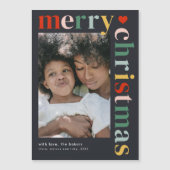 Moderne farbenfrohe Weihnachts-Foto Magnet-Karte Magnetkarte (Vorderseite)