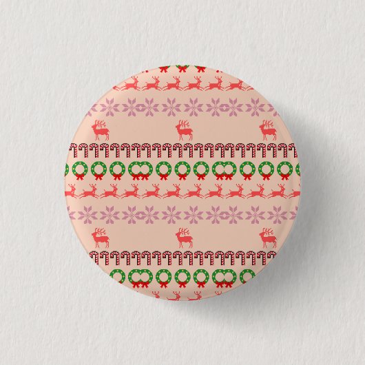 Moderne farbenfrohe Weihnachtsbaum-Malerei Button (Vorderseite)