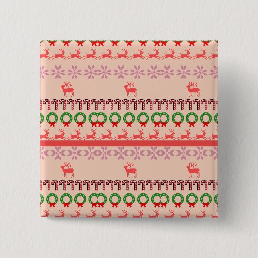 Moderne farbenfrohe Weihnachtsbaum-Malerei Button (Vorderseite)