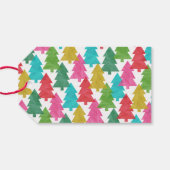 Moderne farbenfrohe Weihnachtsbäume Geschenkanhänger (Rückseite Horizontal)